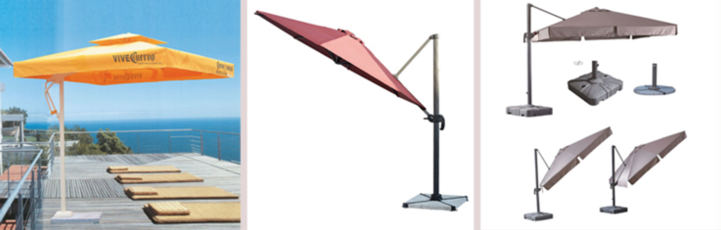 Single Patio Contemporary Garden Parasols 2.5X2.5m UV Resistant