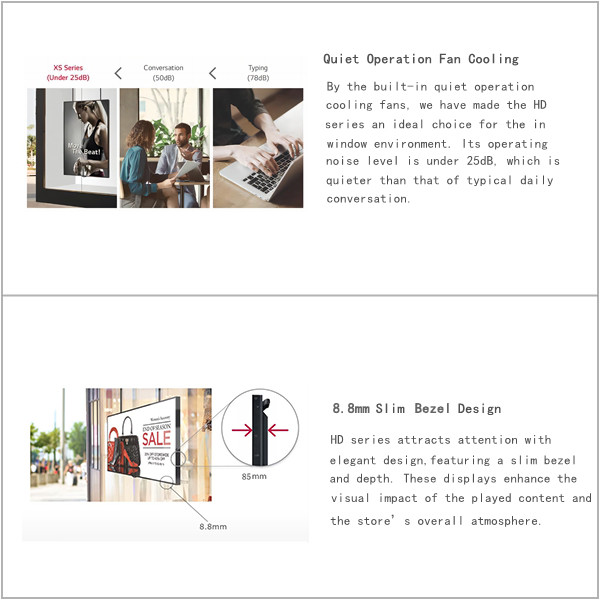 55" Shop Window LCD Display 1920x1080 5000nits