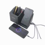 Reusable Wireless Phone Charger Pen Holder , Multiscene Leather Pencil Cup