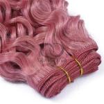 Pink Deep Curly Remy Human Hair Bundles Sew In Weave Bundles Brazilian Bundle