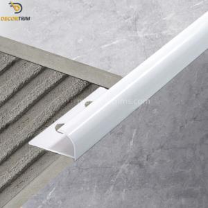 Quality Aluminium Metal Tile Trims Powder Coating Bright White 10mm Height wholesale