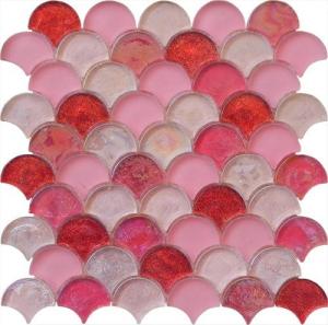 Quality Blend pink lady series water waving glass mosaic wholesale