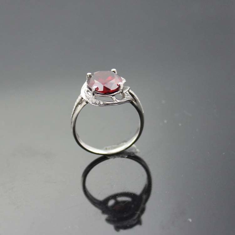 925 Silver 9mmX11mm Oval Blue Topaz Cubic Zircon Ring(E52)