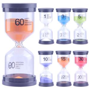 Quality Safety Colorful 1 3 5 Minute Hourglass Sand Timer For Kids Game wholesale