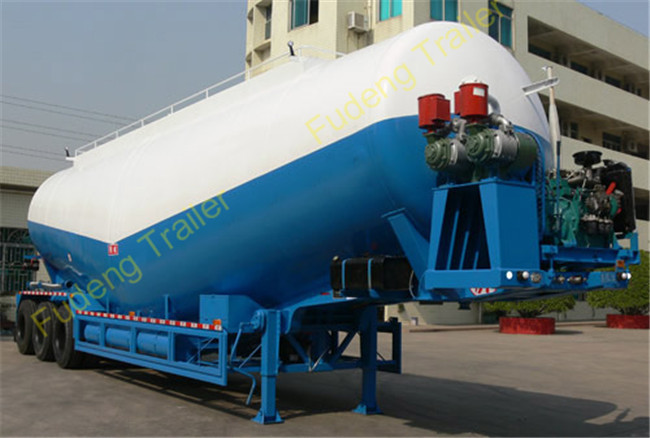 V Shape Bulk Cement Tanker Trailer With Diesel Engine FUWA / BPW Axle
