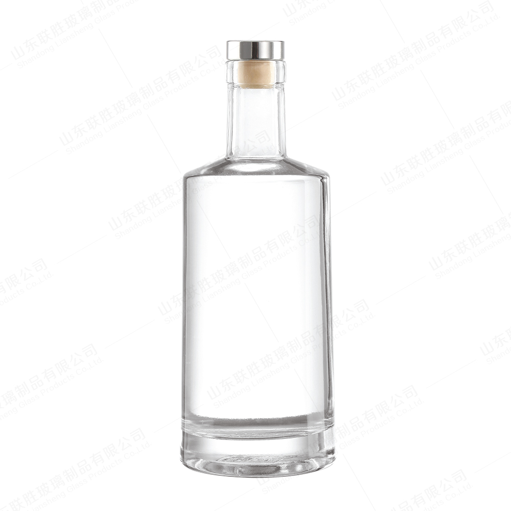 Customized 750ml Flat Empty Cylindrical Bottle for Whiskey Gin Rum in Custom Size