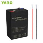 6Ah 6V Lifepo4 Deep Cycle Lithium Battery For Toys Bicycle Headlight Bumper Car