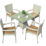 Weatherproof PE Wicker Washable Seat Cover Outdoor Table Chairs
