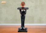 Resin Butler Sculpture Antique Decorative Resin Butler Holding Tray Restaurant