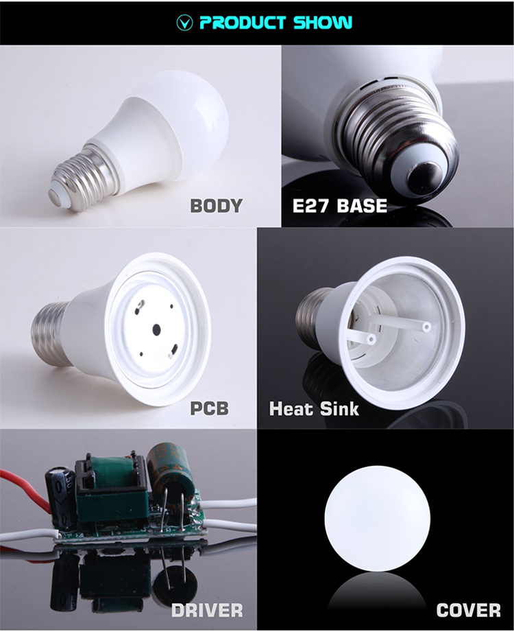 3000k E27 7w led bulb manufacturers