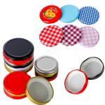 Round 47mm Tinplate Lids Custom Color Logo Aluminum Twist Off Caps