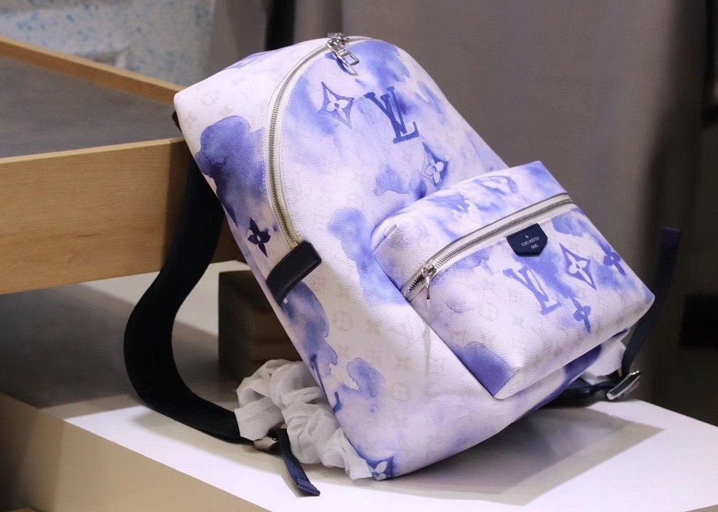Watercolor Blue Canvas Backpack