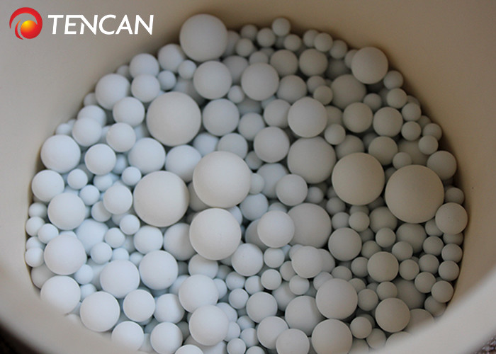 High Wear Resistance Ball Mill Media , Ceramic Grinding Ball With White Color