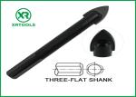 Black Oxided Glass Cutting Drill Bit Three Flat Shank Carbon Steel Material