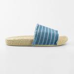 Straw Textured Sole Denim Slide Sandals , 38EU Slip Resistant Sandals Womens