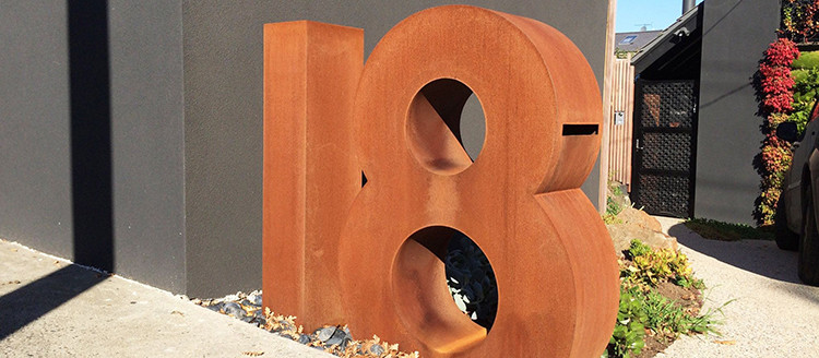 Modern Style Outdoor Metal Furniture Rusted Corten Steel Mailbox for House