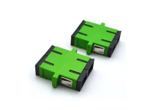 Quality SC Simplex Adapter DX Single Mode , Green Color Flanged Coupling Adapter wholesale