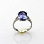 Fashion Jewelry 7mmx9mm Tanzanite Cubic Zirconia Sterling Silver Ring (R247)