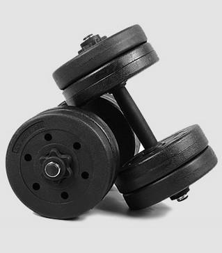 Adjustable cement dumbbell,plastic coated cement dumbbell plate