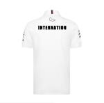Custom Team Sublimated Racing Polo Shirt for Mens Short Sleeves White Motorcycle