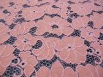Ladies Dress Cotton Nylon Floral Lace Fabric Pink Elegant Shrink-Resistant