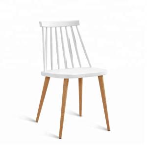Quality Durable Regal Plastic Chair Anti Slip With Wood Print Transfer Iron Legs wholesale