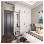 Villa Sliding Door White Wooden Wardrobe Customized Size for Modern Bedroom
