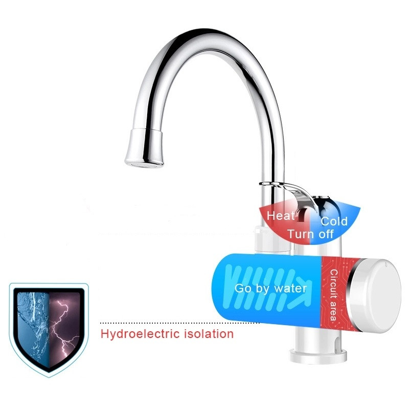 Tankless Instant Electric Heater Tap 304 Stainless Electric Heated Basin Tap CE
