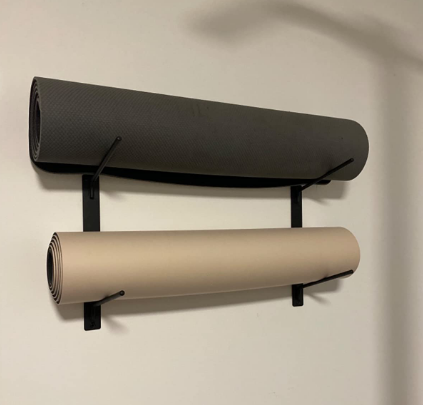 Wall Mount Yoga Mat Foam Roller Towel Rack Hanging Yoga Strap Hook