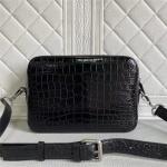 Genuine Crocodile Belly Skin Men Small Flap Bag Waistlets Clutch Purse Exotic