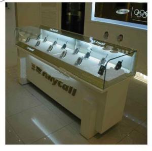 Quality LED Light Wood Display Cabinets , Handphone Glass Display Cabinet wholesale