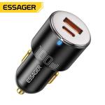 A+C Car Charger Black PD65W Type C And 35W USB-A Dual Port 100W Car Charger