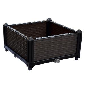 Quality 40*40*22cm plastic plant grow box, garden beds DIY planter box for vegetable/flower/herb outdoor backyard, natural wholesale