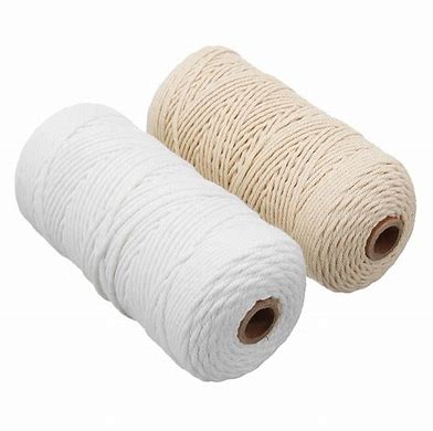 100% Cotton Mutilcolor 2mm Twisted Natural Macrame Rope for Multipurpose Applications