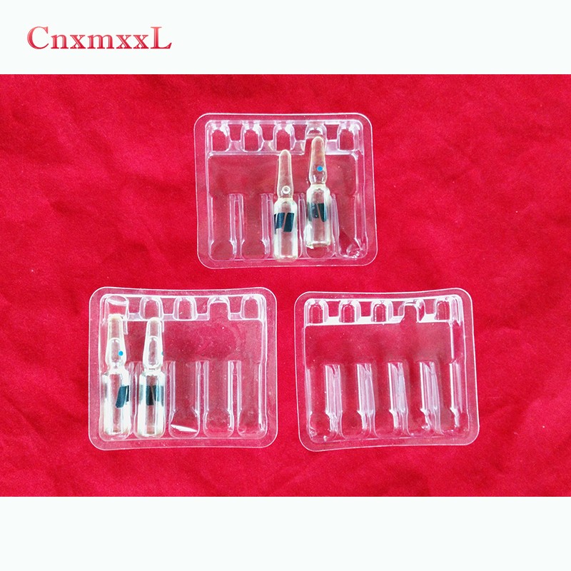 Vacuum Formed 0.2mm Thick Vial Blister Packaging Rectangular Clear Blister Tray