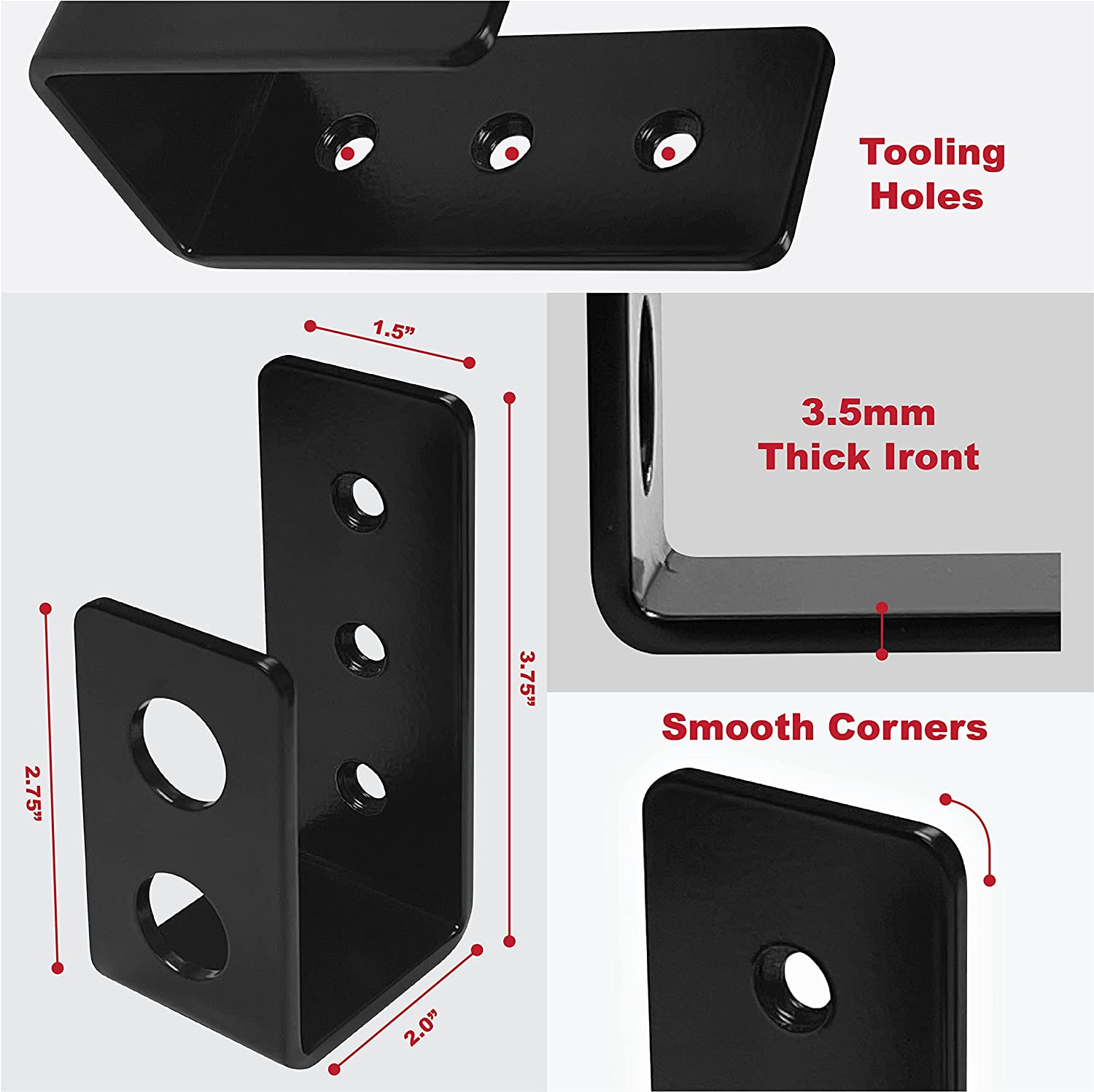 1mm Iron Steel U Bracket for Heavy Duty 2x4 Door Barricade Durable and Sturdy Design