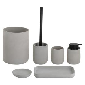 Quality Round Cement Bathroom Accessories Set 6 Pieces Natural Luxury Bath Accessories Set wholesale