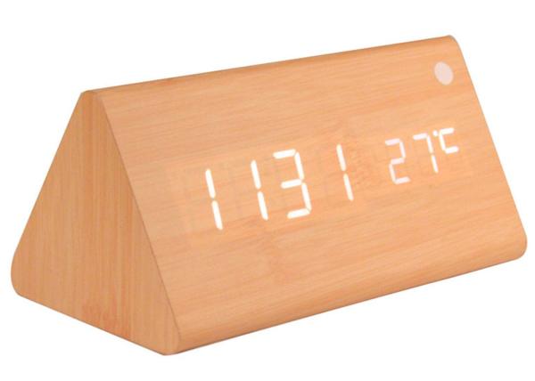 New wooden LED Alarm Clock,despertador Temperature Sounds Control LED display