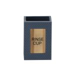 Square Polyresin Bathroom Accessories Set With Laser Bamboo Letter