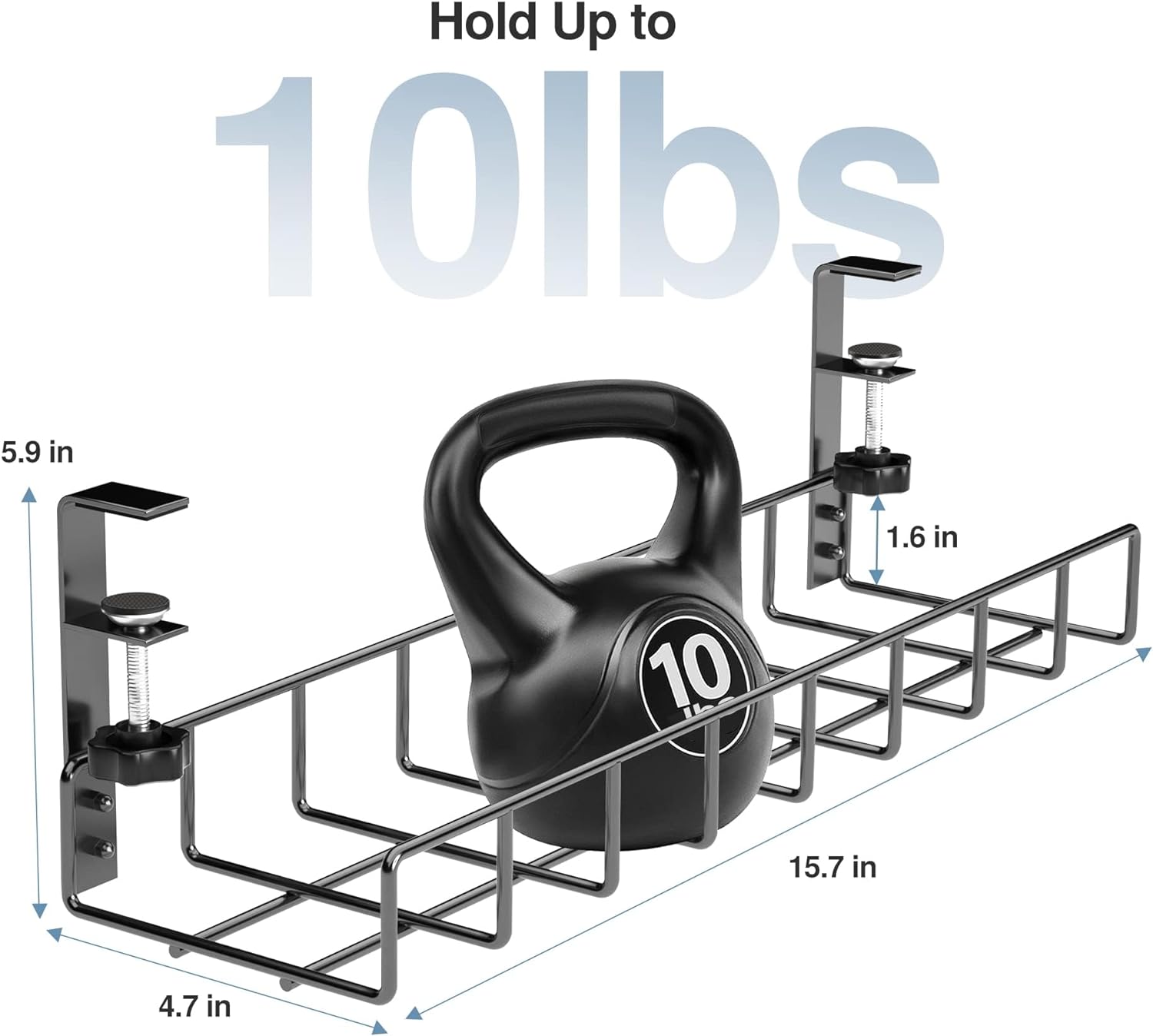 Black Powder Coating Under Desk Cable Tray Sample Time 5-7 Days No Drill with Clamp