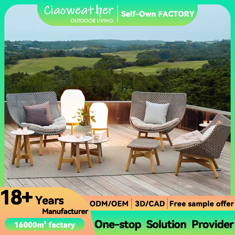 Waterproof Outdoor Wicker Leisure Chair with Customized Color High Back