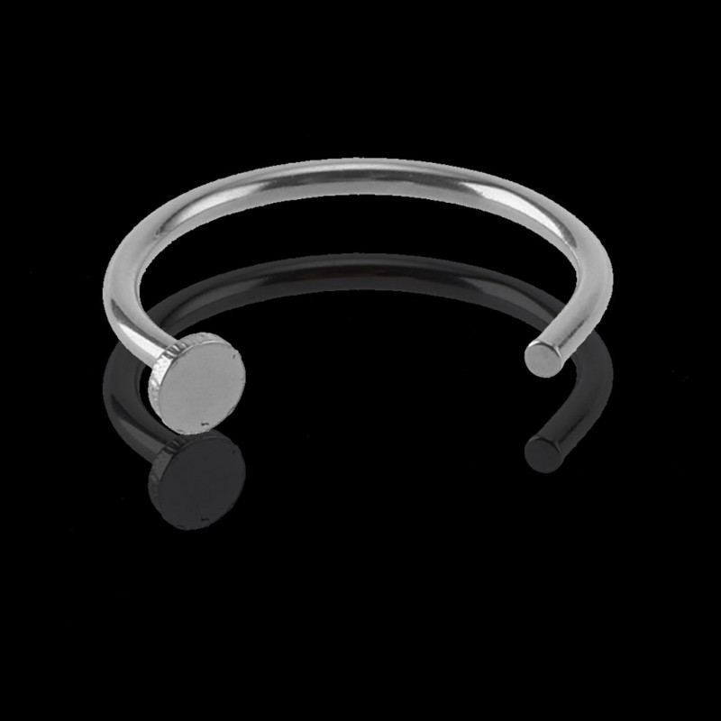 Fake Clip On 6 10 mm Surgical Steel Open Nose Ring Thin Small Hoop Nose Piercing Studs Ring For Women Girls