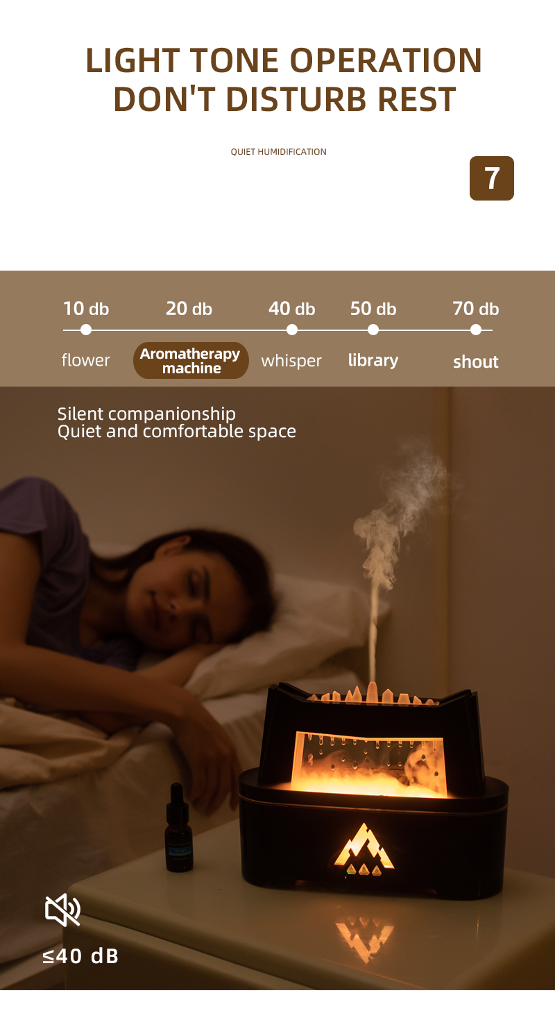 2023 Flame Volcano Air Humidifier Aroma Diffuser Christmas Promotion with Remote Control