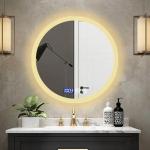 Tempered Round Mirror Glass 3mm Thick Digital Display LED Mirror Glass