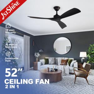Quality 2in1 52'' Smart Ceiling Fan With Light DC Motor High Speed In Black 6 Speed Choice wholesale