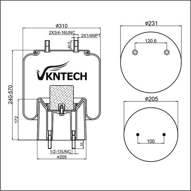 VKNTECH Shock Absorber Air Bags Contitech 9 10-17.5 P 831 Firestone W01-358-6262