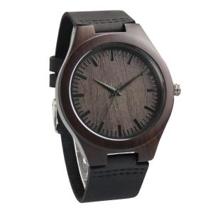 Quality Hardlex mirror Mens Wooden Watches Engraved black sandalwood wholesale