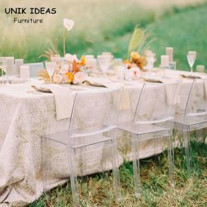 Quality Transparent Clear Ghost Crystal Wedding Chairs Rentals Outdoor Garden 81cm wholesale