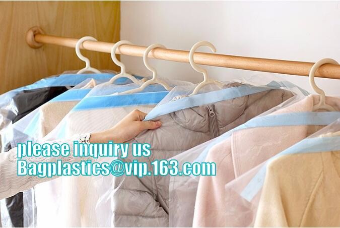 commercial clear pe ldpe poly hotel laundry roll up suit garment packaging dry cleaning cover plastic polythene bag for