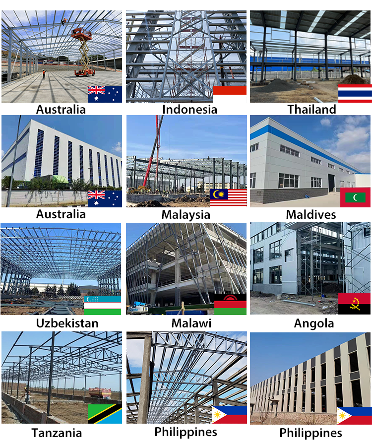 Q235B Q345B Prefab Factory Building Steel Framed Office Buildings Large Industrial Sheds